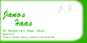 janos haas business card